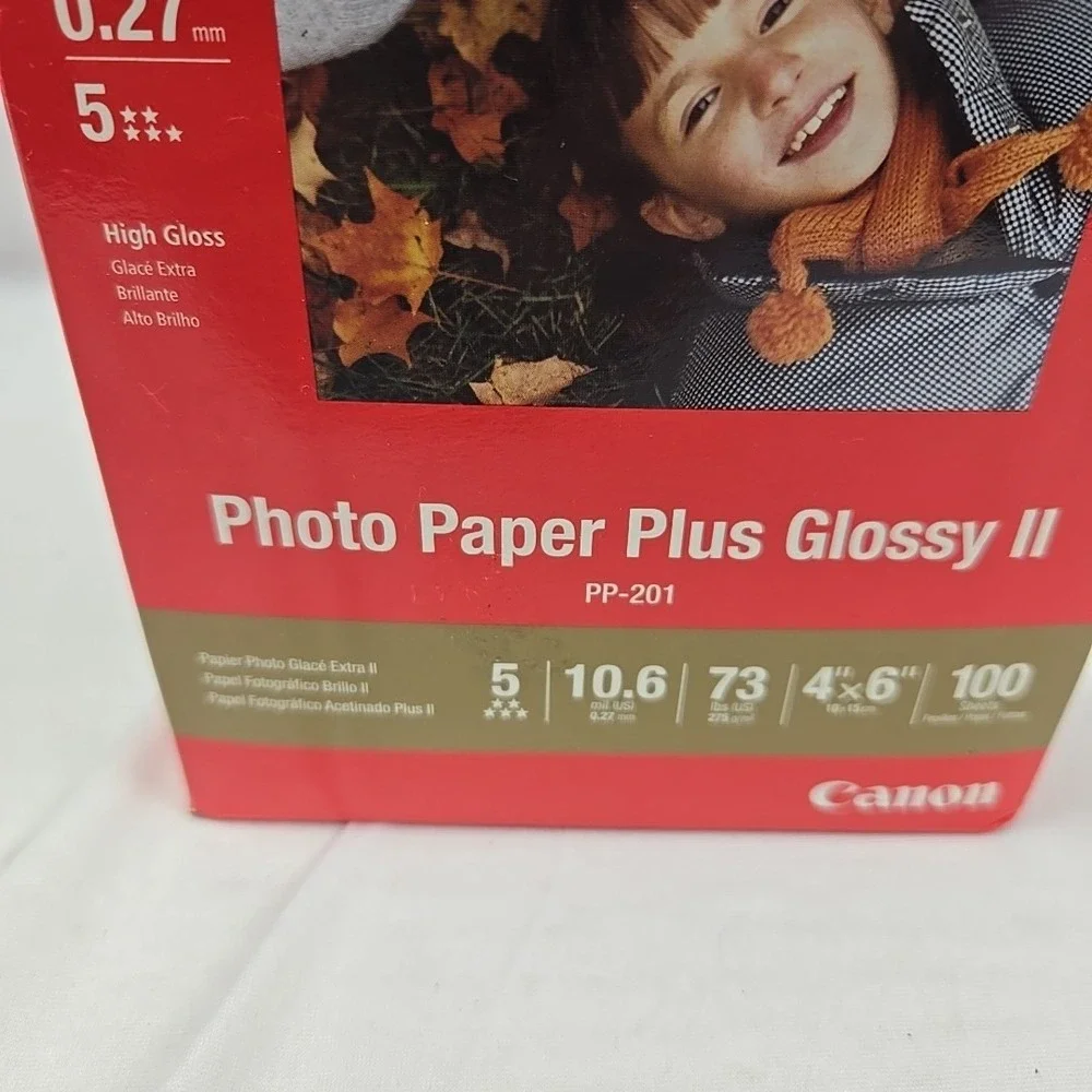 Canon PP-201 Photo Paper Plus Glossy II 4x6 inch - 100 Sheets - Brand New In Box